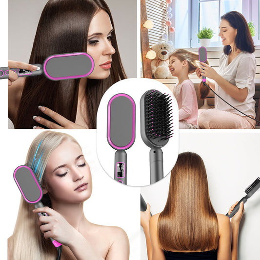 Hot Air Brush Hair Dryer & Straightener