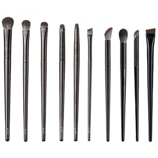 13-Piece Black Eye Makeup Brush Set with Case